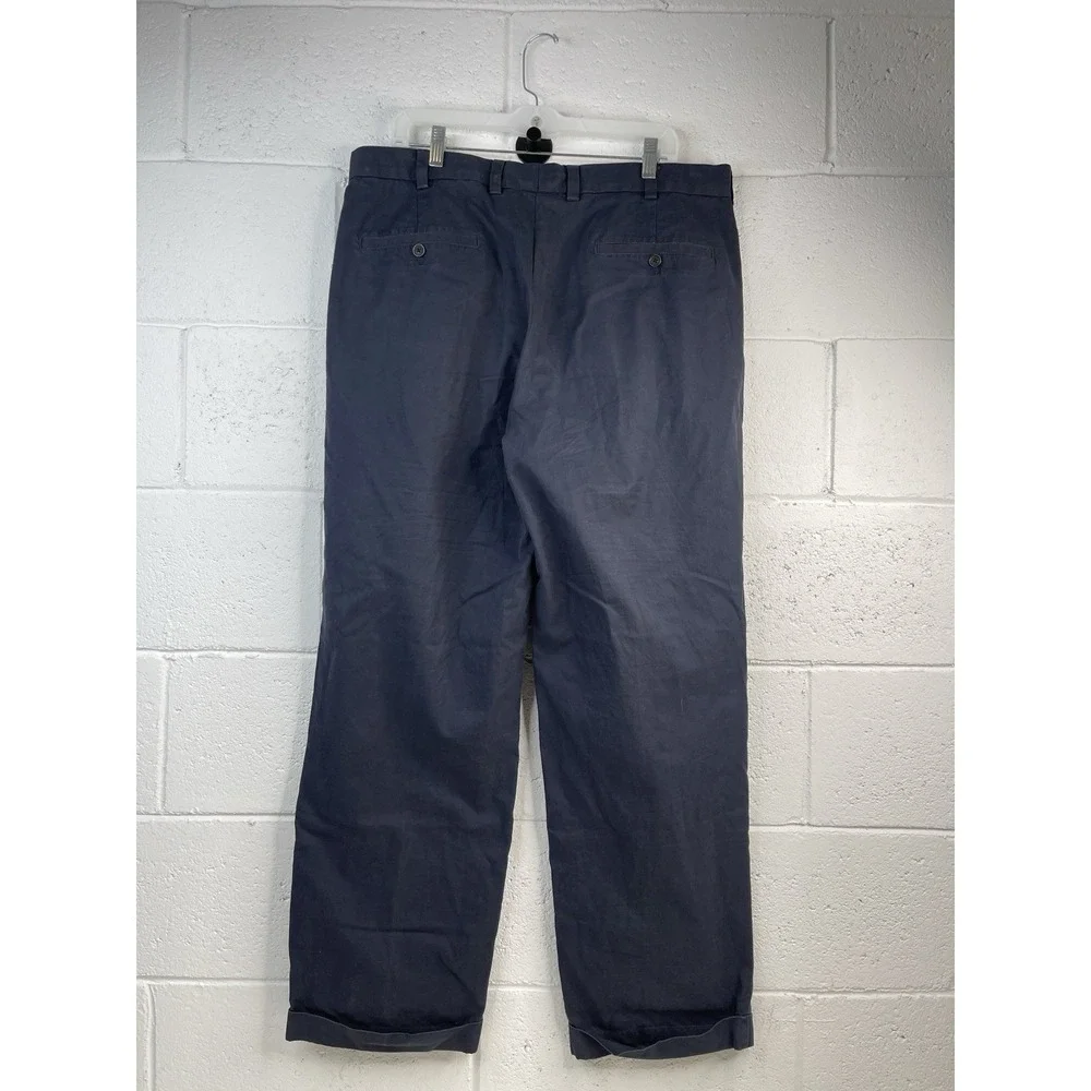 Brooks Brothers Advantage Chino Pants Elliot Men's 38‎ 31 Navy Pleated Cuffed